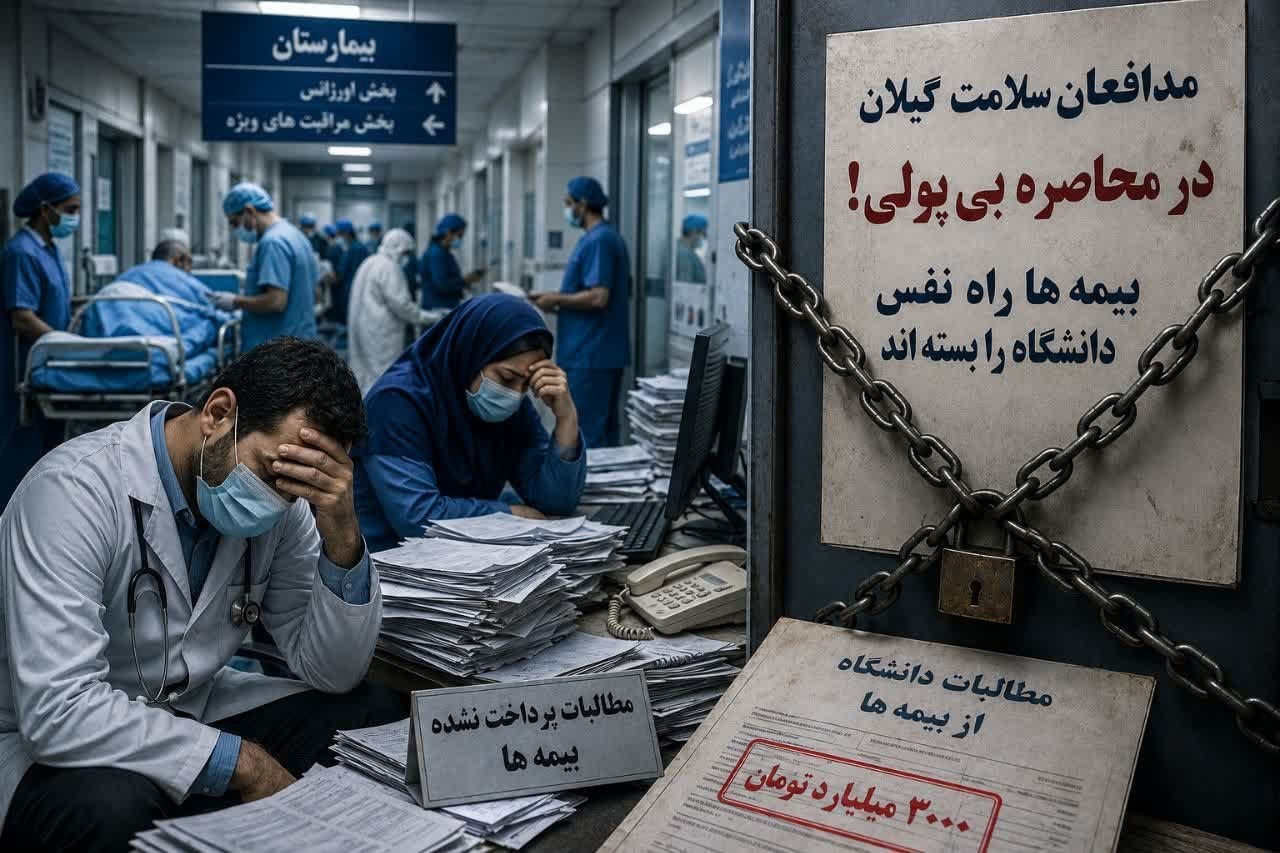 مدافعان سلامت گیلان در محاصره بی‌پولی؛ بیمه‌ها راه نفس دانشگاه را بسته‌اند!