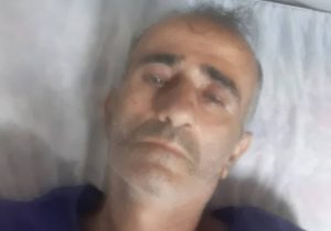 محمد خوش اندام بر روی تخت بیمارستان رازی رشت