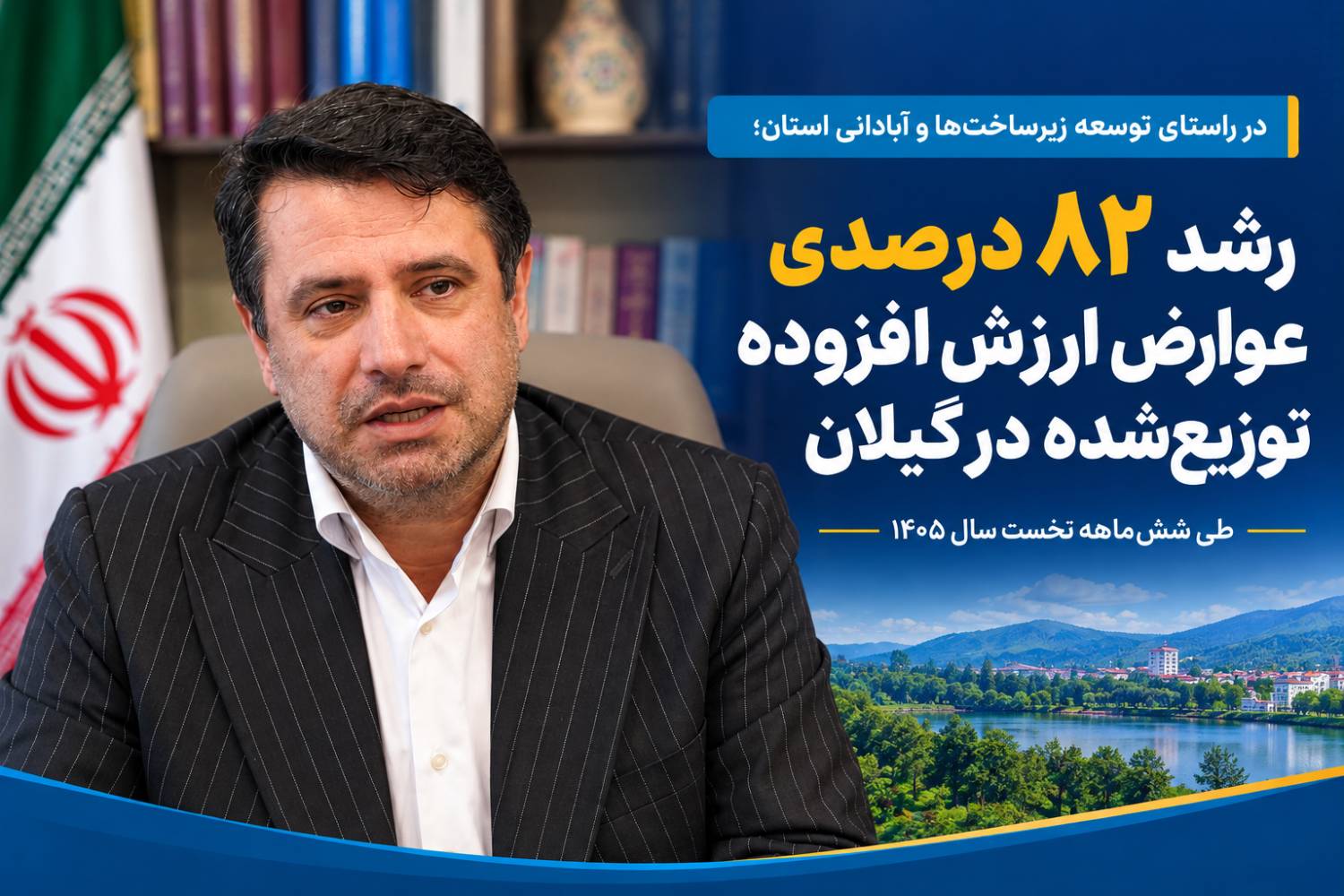 رشد ۸۲ درصدی عوارض ارزش افزوده توزیع‌شده در گیلان طی شش‌ماهه نخست امسال